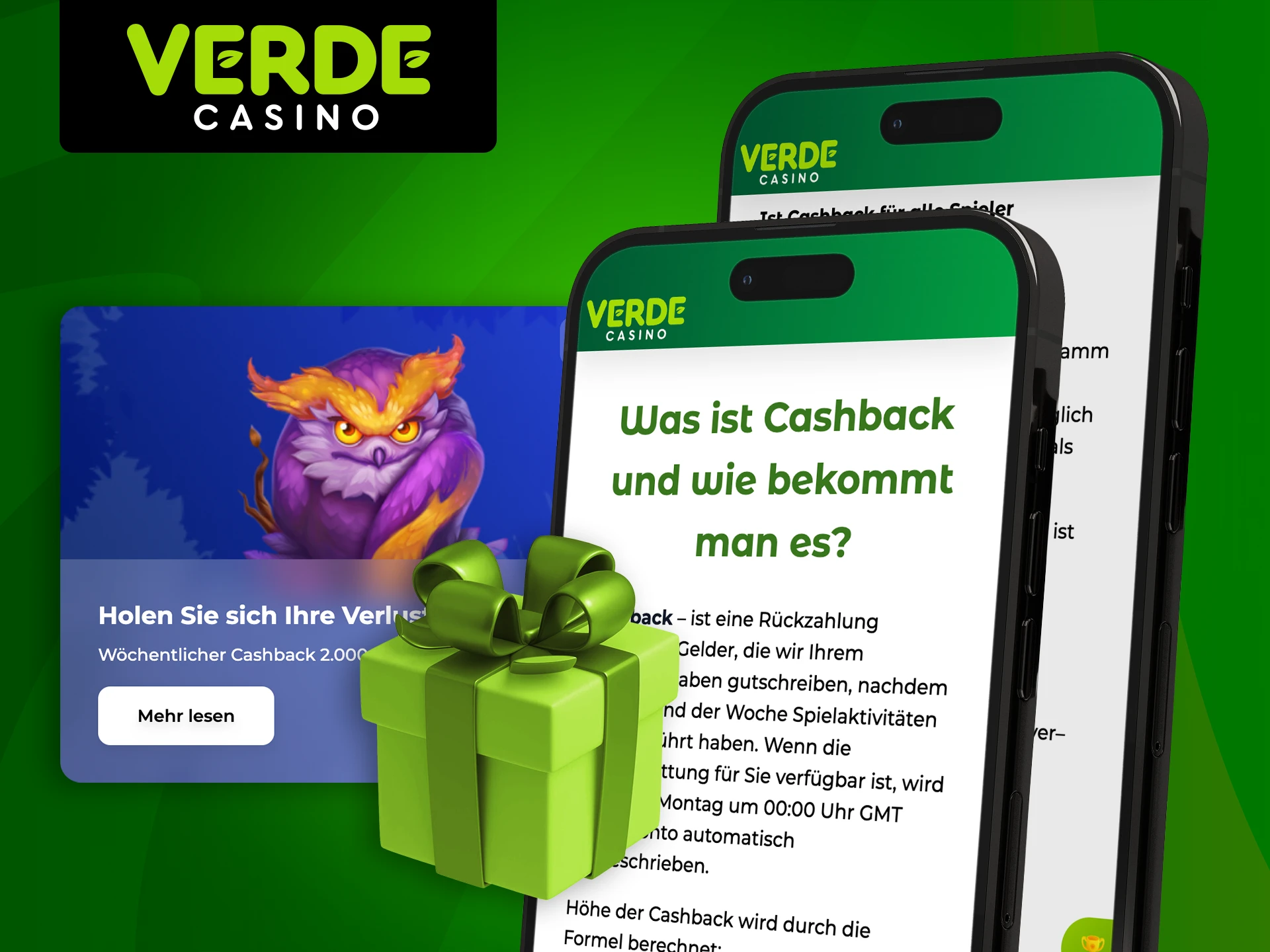 Erfahren Sie mehr über den Cashback-Bonus in der mobilen App von Verde Casino.