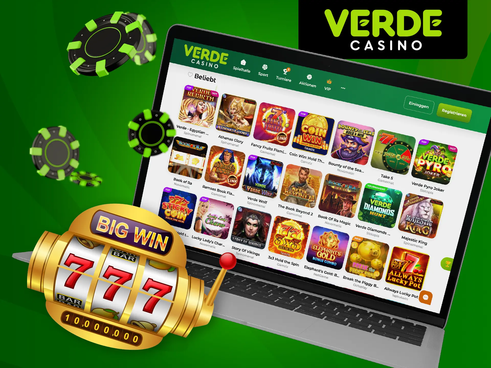 Versuchen Sie Ihr Glück bei den Jackpot-Spielen im Verde Casino.