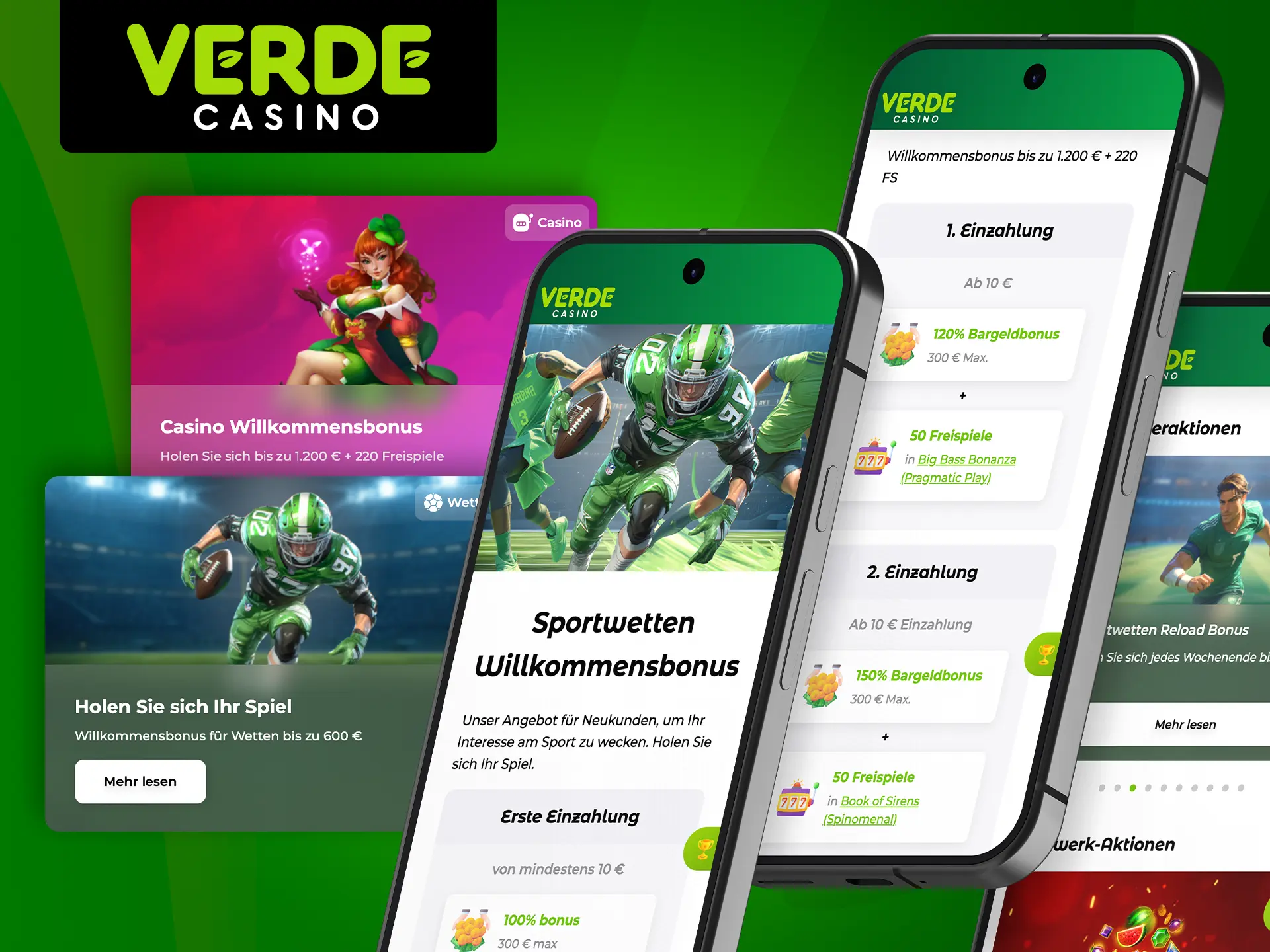Informieren Sie sich über Einzahlungsboni im Verde Casino.