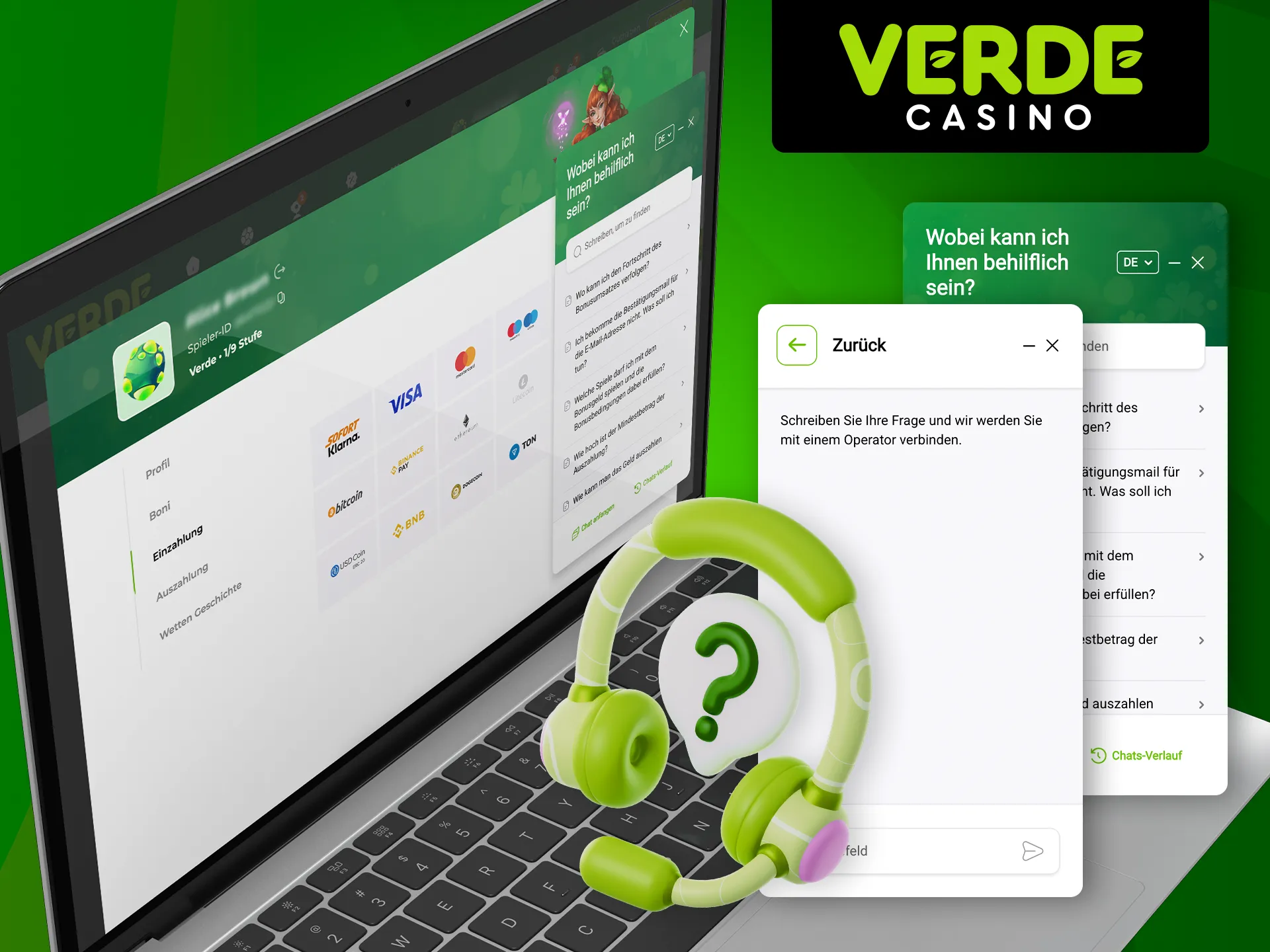 Erfahren Sie, was Sie tun müssen, wenn Probleme bei Einzahlungen im Verde Casino auftreten.