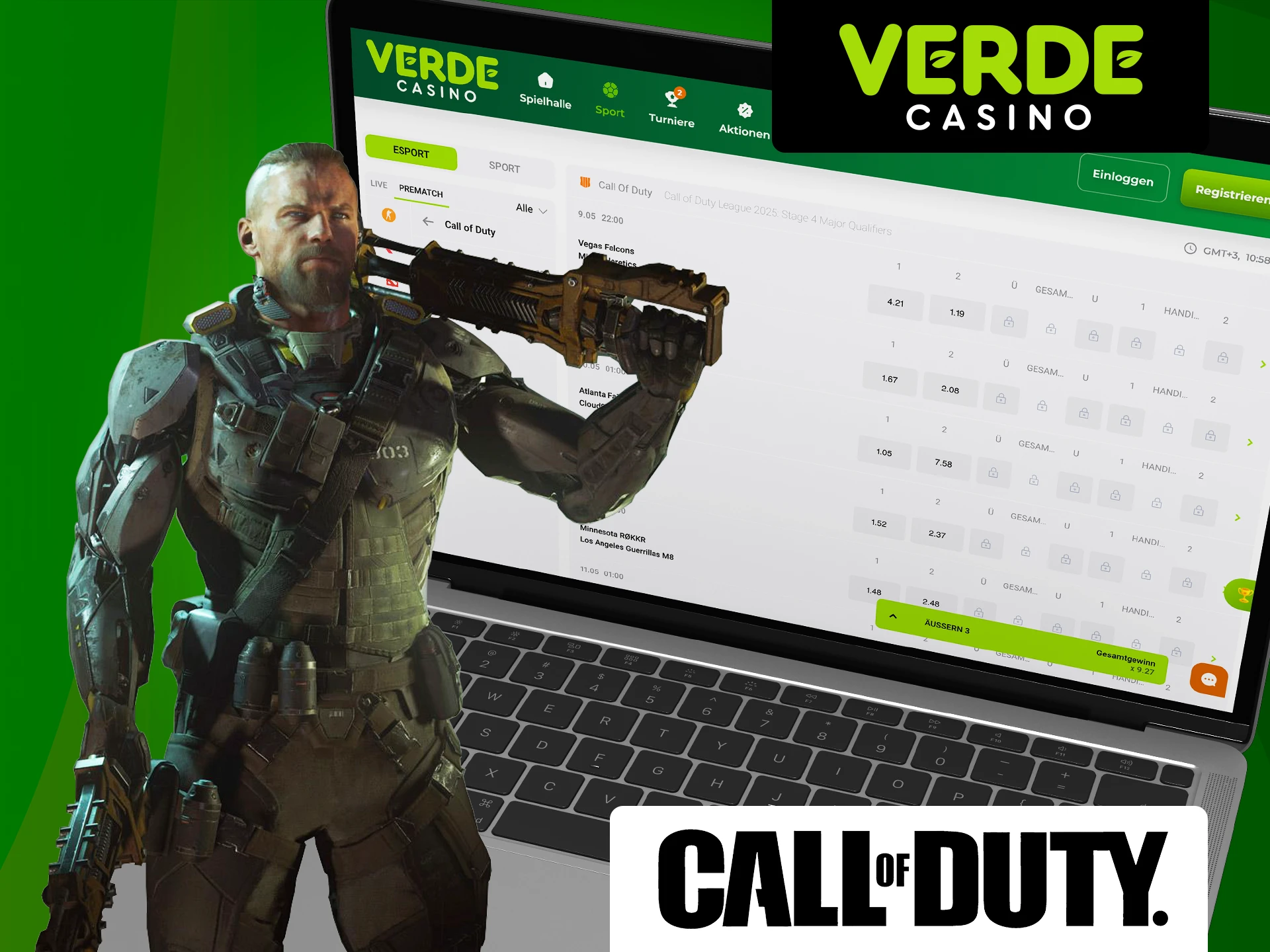 Erfahren Sie, worauf Spieler im Spiel Call of Duty bei Verde Casino wetten können.