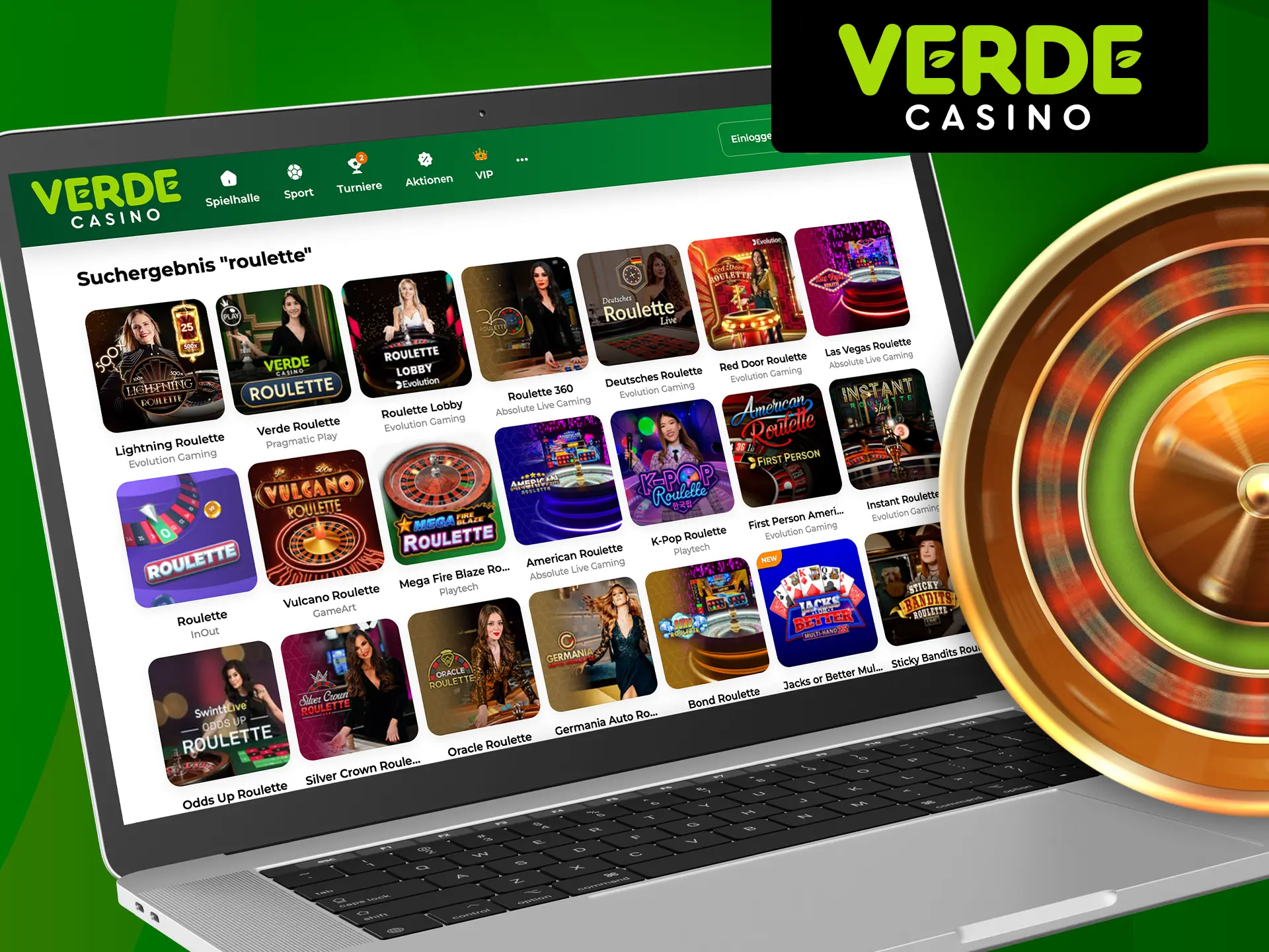 Spielen Sie spannendes Live-Roulette im Verde Casino.