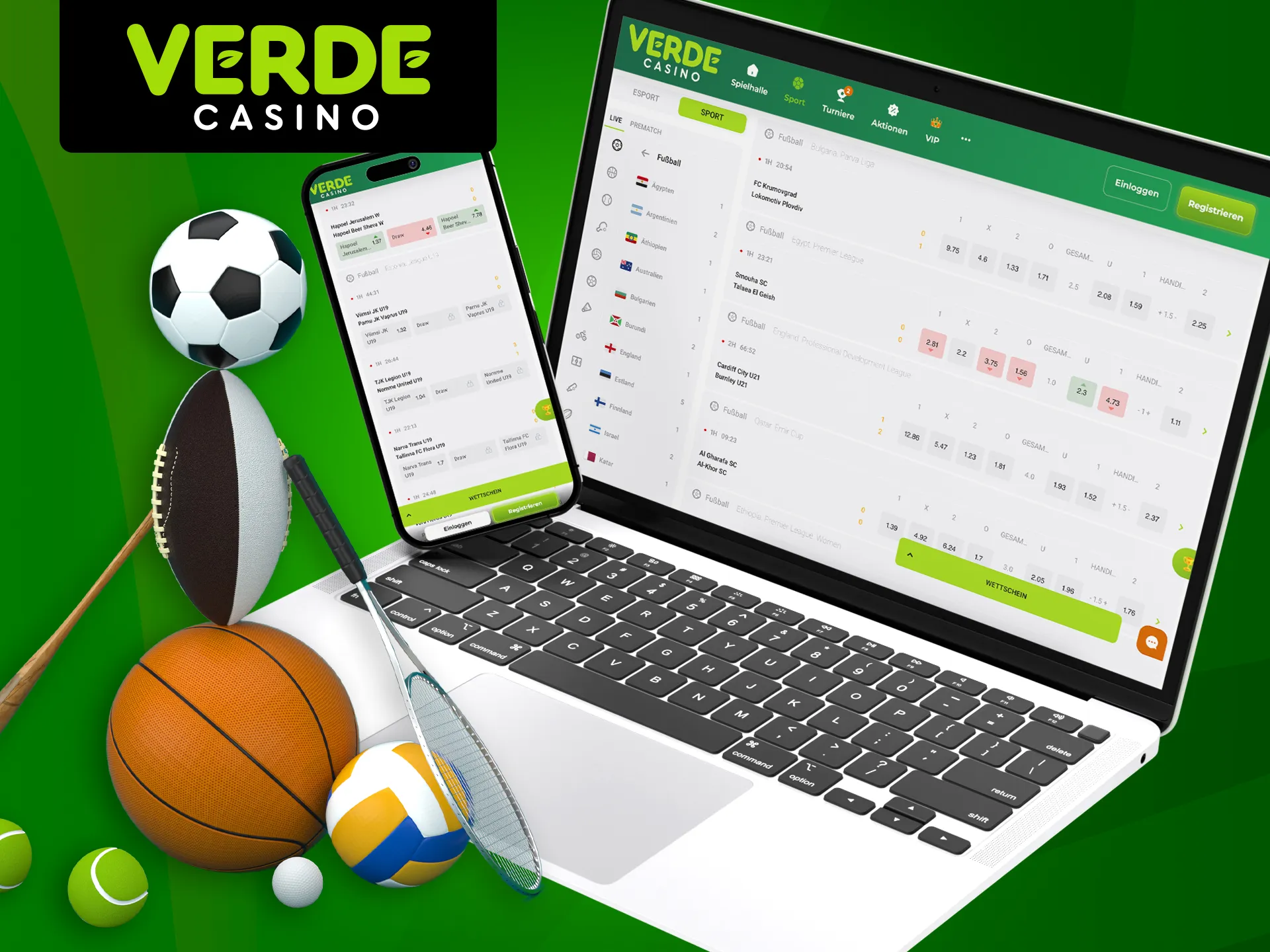 Lesen Sie, wie Sie mit Sportwetten bei Verde Casino beginnen können.