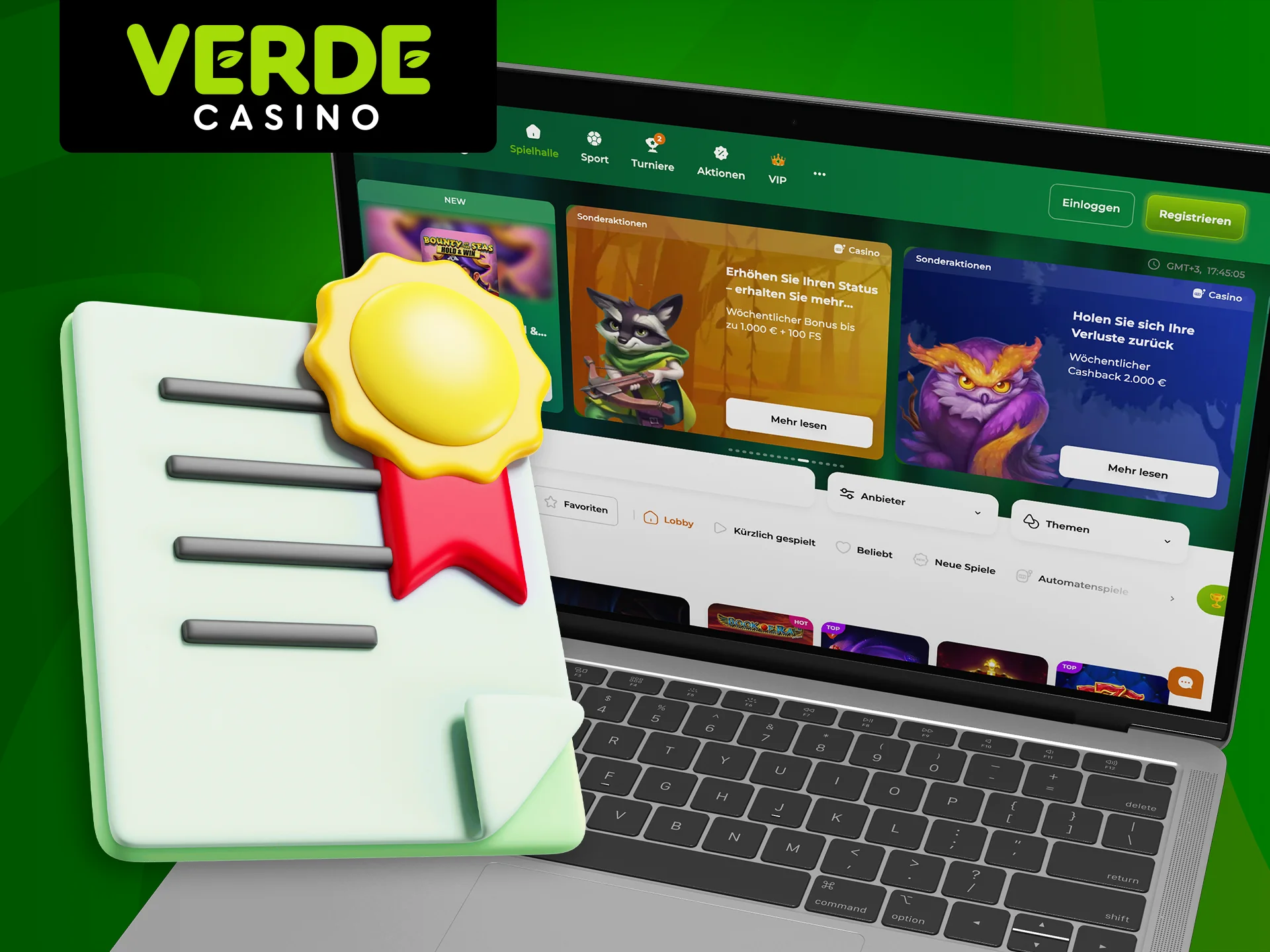 Erfahren Sie mehr über Lizenzierung und Fairness bei Verde Casino.