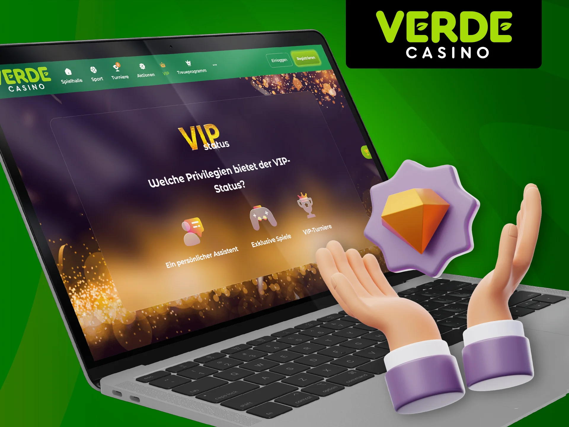 Lesen Sie, welche Vorteile VIP-Mitglieder im Verde Casino erhalten.