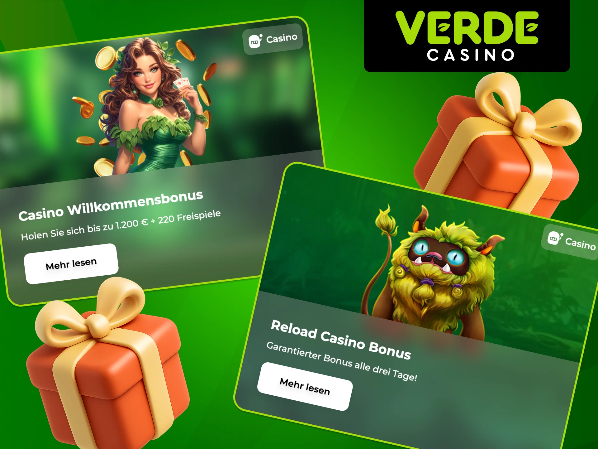 Erkunde Bonusfunktionen der Slots bei Verde Casino.