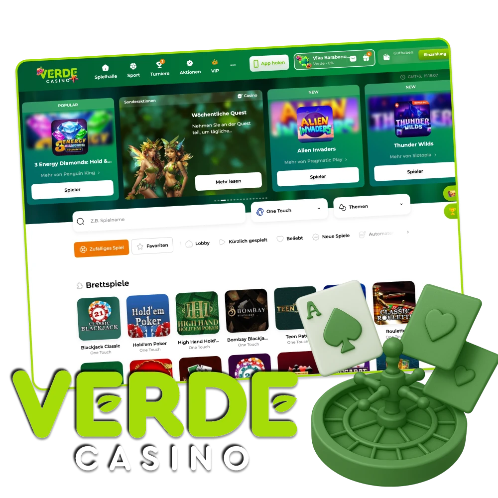Entdecke die Tischspielwelt bei Verde Casino.