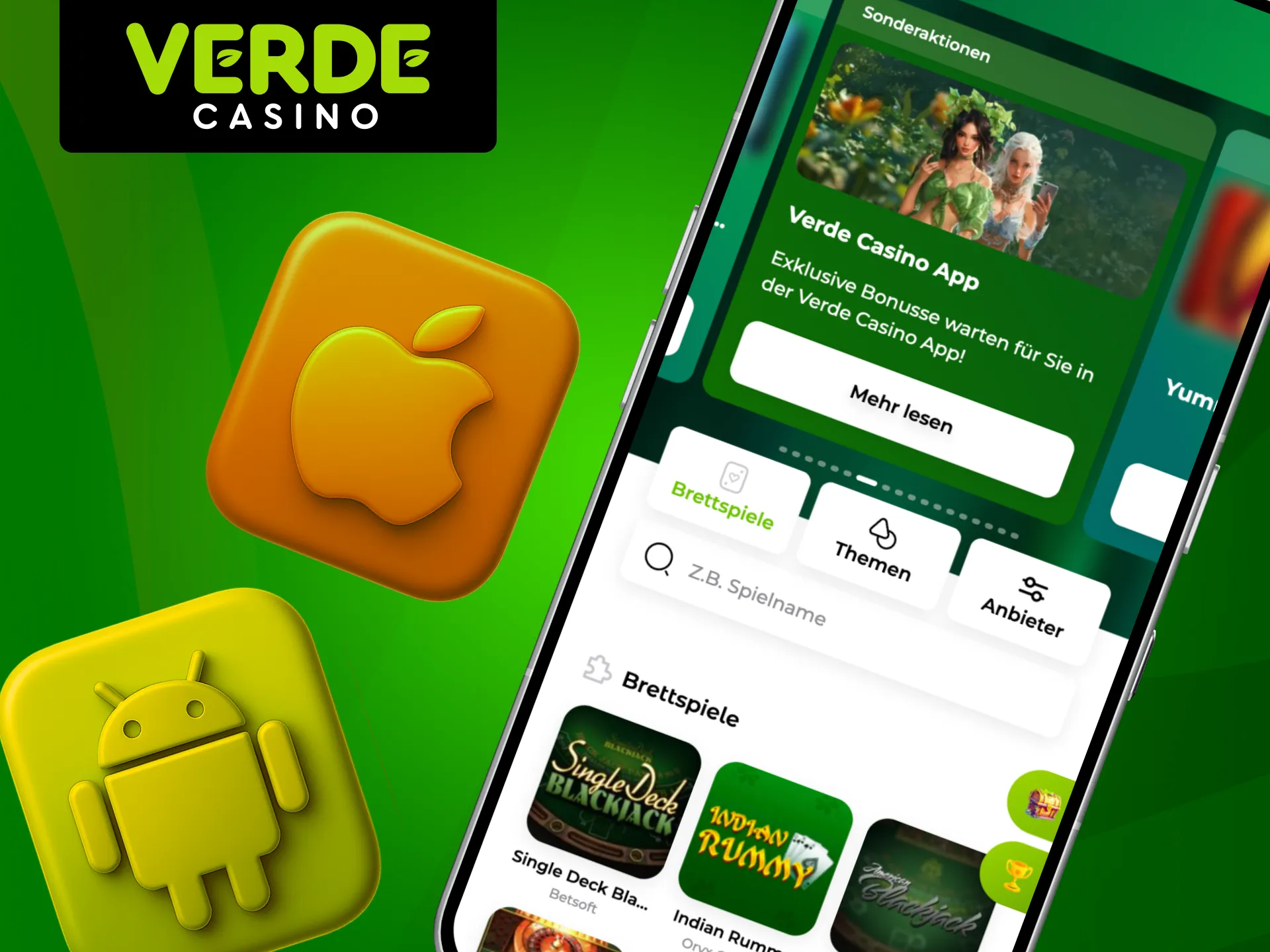 Tischspiele mobil genießen mit Verde Casino App.