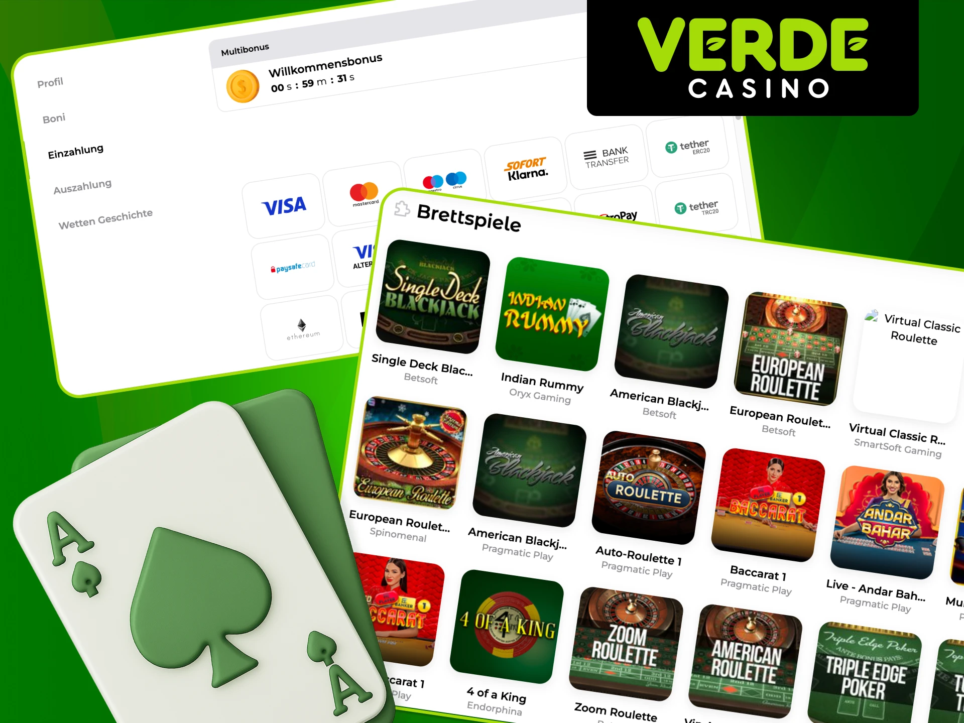 Gewinne clever mit Tischspielen im Verde Casino.