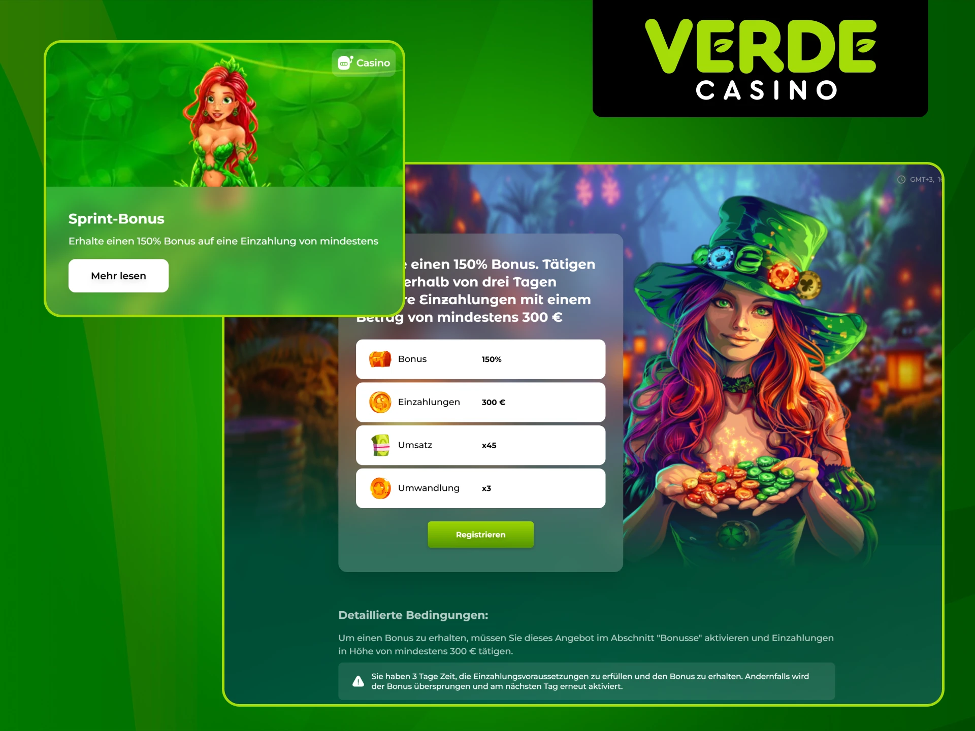 Entdecken Sie den Sprint Bonus im Verde Casino.