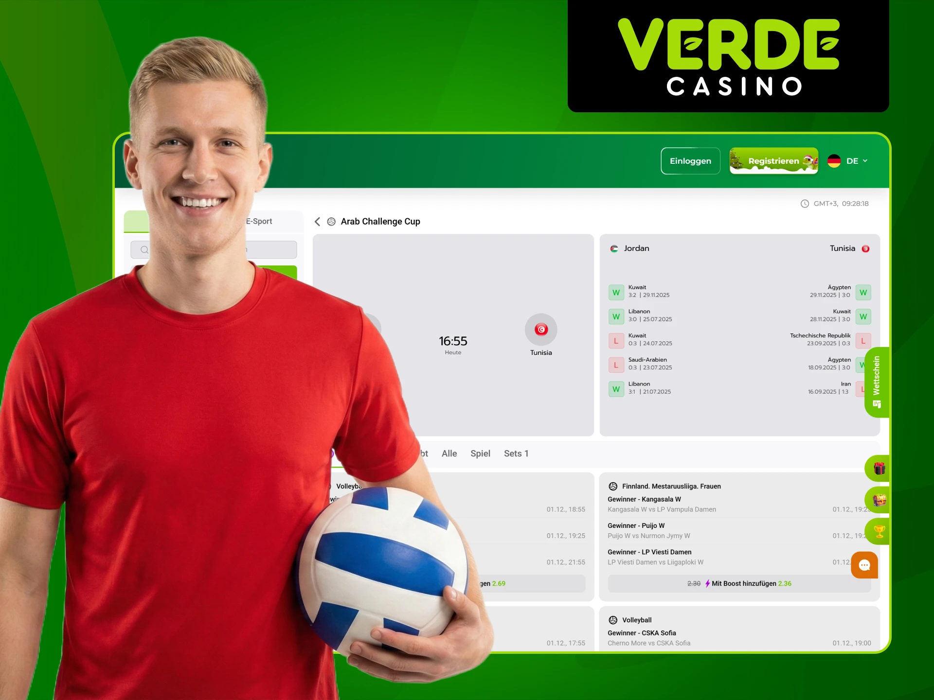Lesen Sie, worauf Sie bei Verde Casino im Volleyball wetten können.