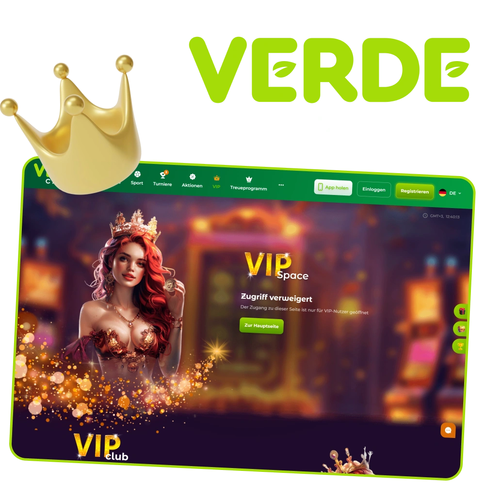 Mit dem VIP-Programm von Verde erhalten Sie weitere Vorteile.