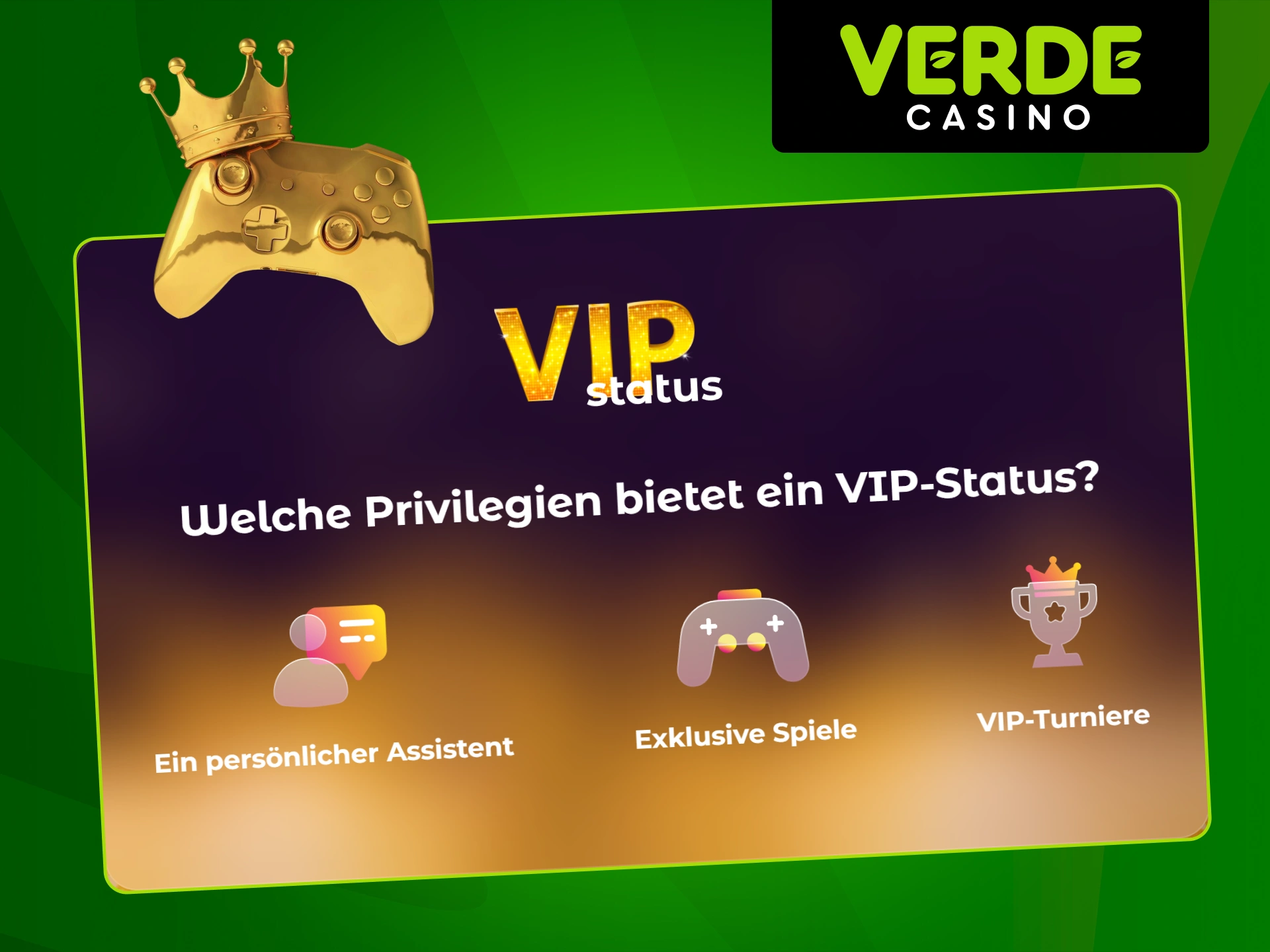 Lesen Sie, welche Vorteile VIP-Mitglieder im Verde Casino erhalten.